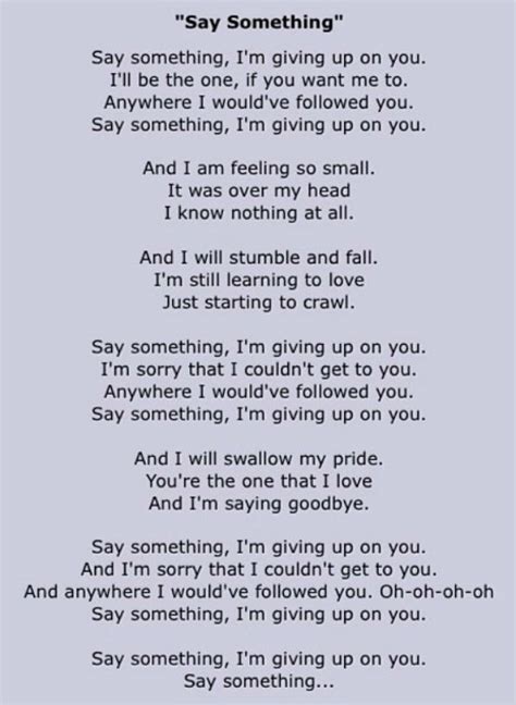 say something lyrics